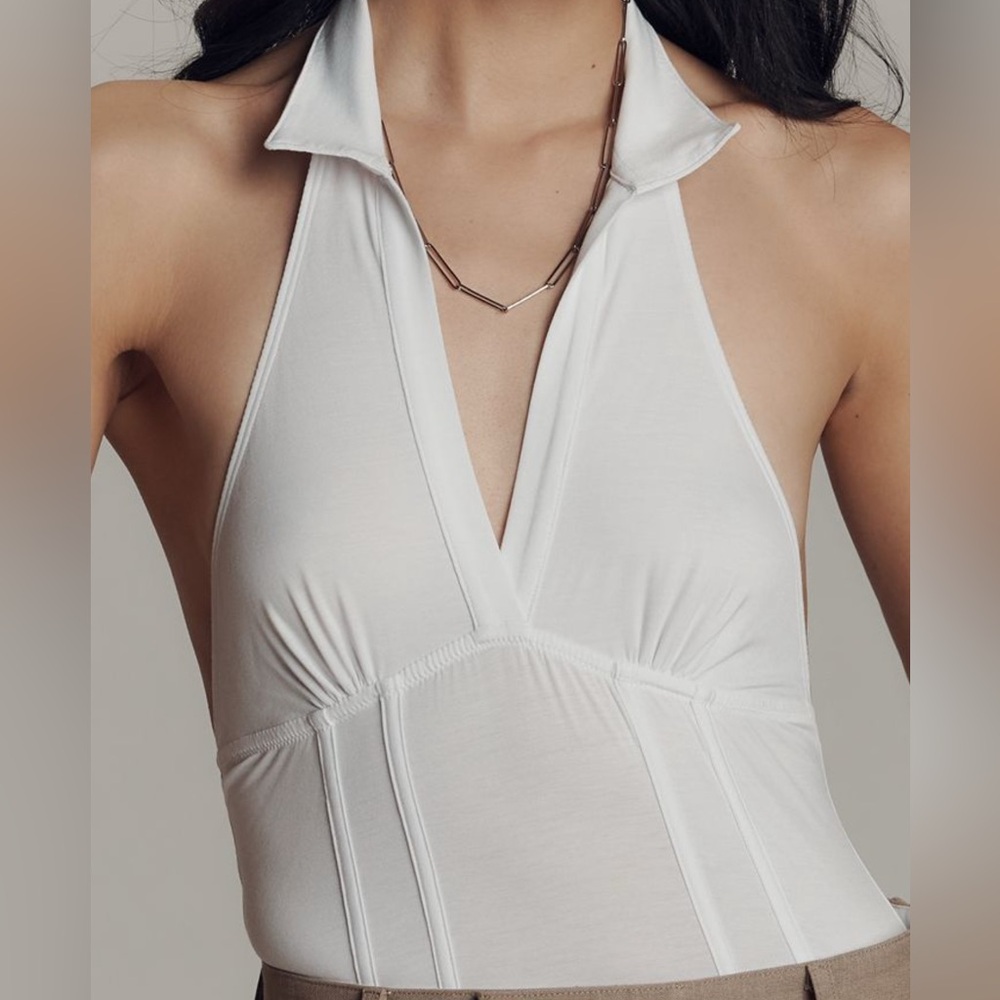 Anthropologie Halter Jersey Bodysuit